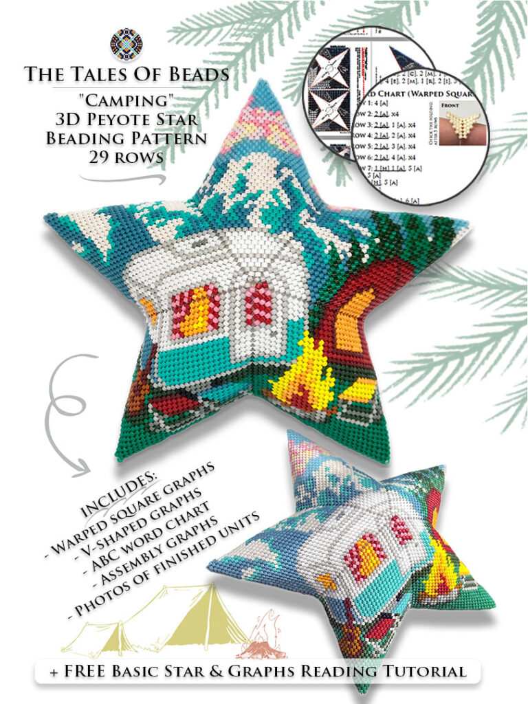 camping peyote star beading pattern
