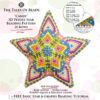 A collage showing a pastel colored peyote star and its pattern extracts