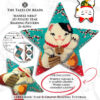 Collage image featuring different sides of the Maneki-Neko Peyote Star with beading pattern extracts