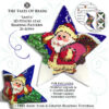 Collage image featuring different sides of the Santa Peyote Star with beading pattern extracts