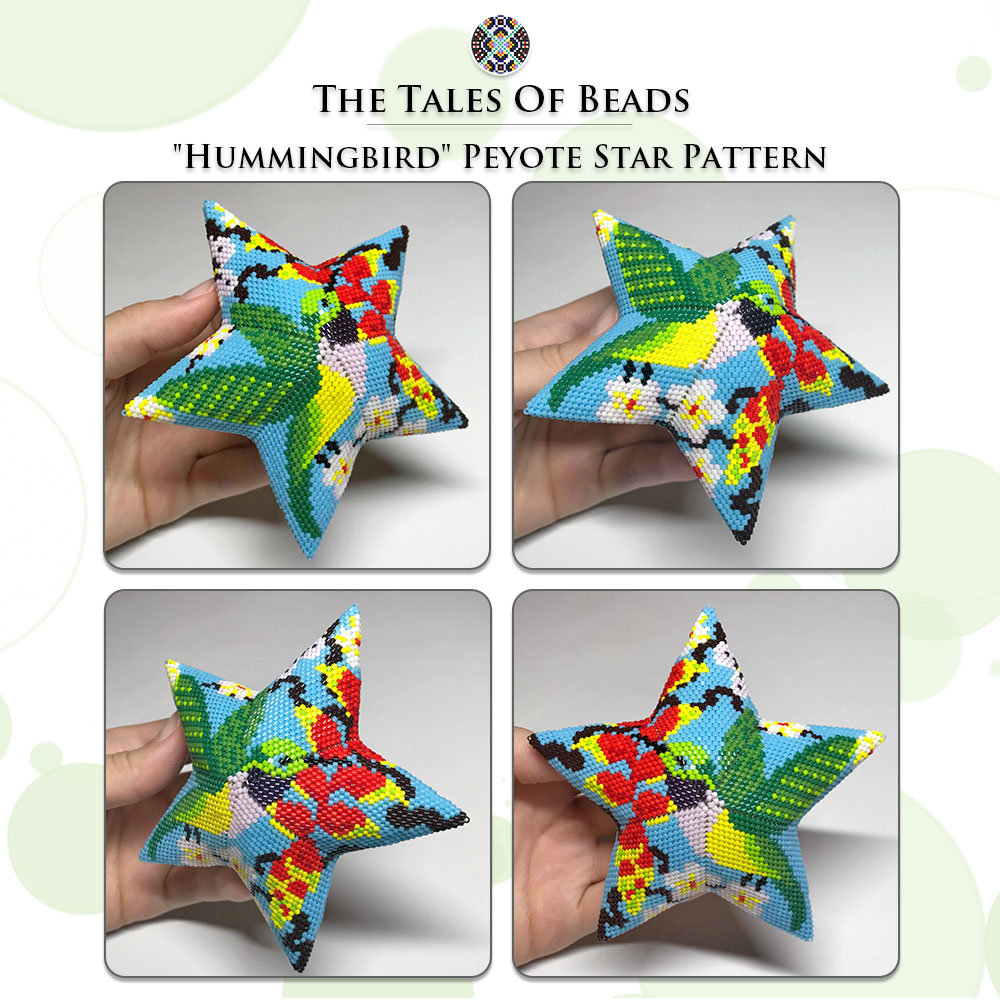 Various sides of the Hummingbird peyote star