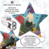 The sides of the finished Mermaid Peyote Star displayed on white background with pdf pattern extracts included