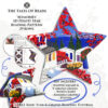 Collage image featuring different sides of the Memories Peyote Star with beading pattern extracts