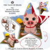 Collage image featuring different sides of the Pig Peyote Star with beading pattern extracts
