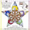 A collage showing a peyote star with colorful vintage sewing machines and its pattern extracts