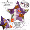 Collage image featuring different sides of the Snowman Peyote Star with beading pattern extracts