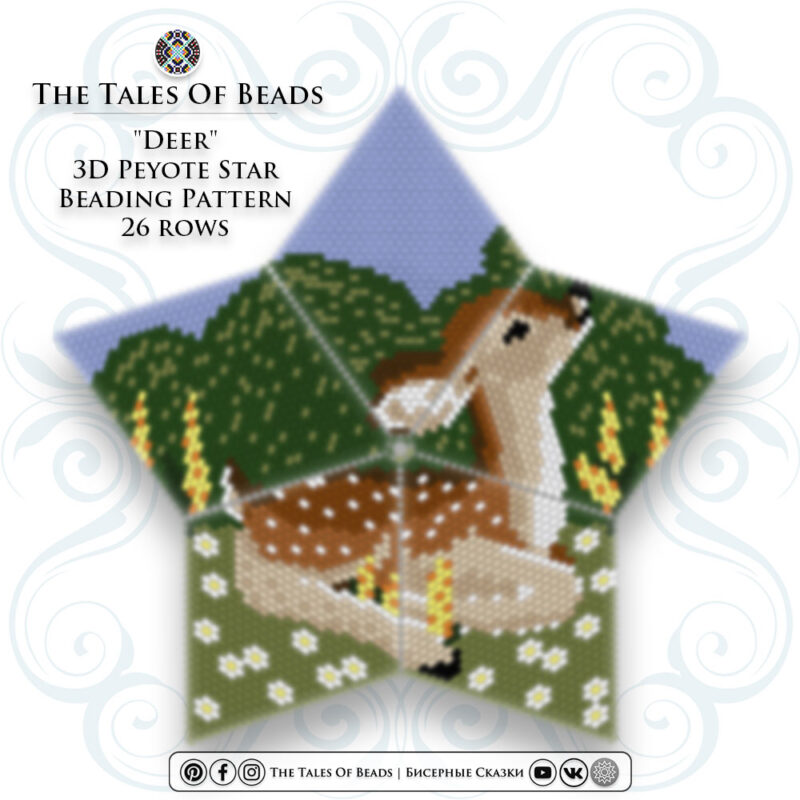 Deer peyote star beading pattern preview