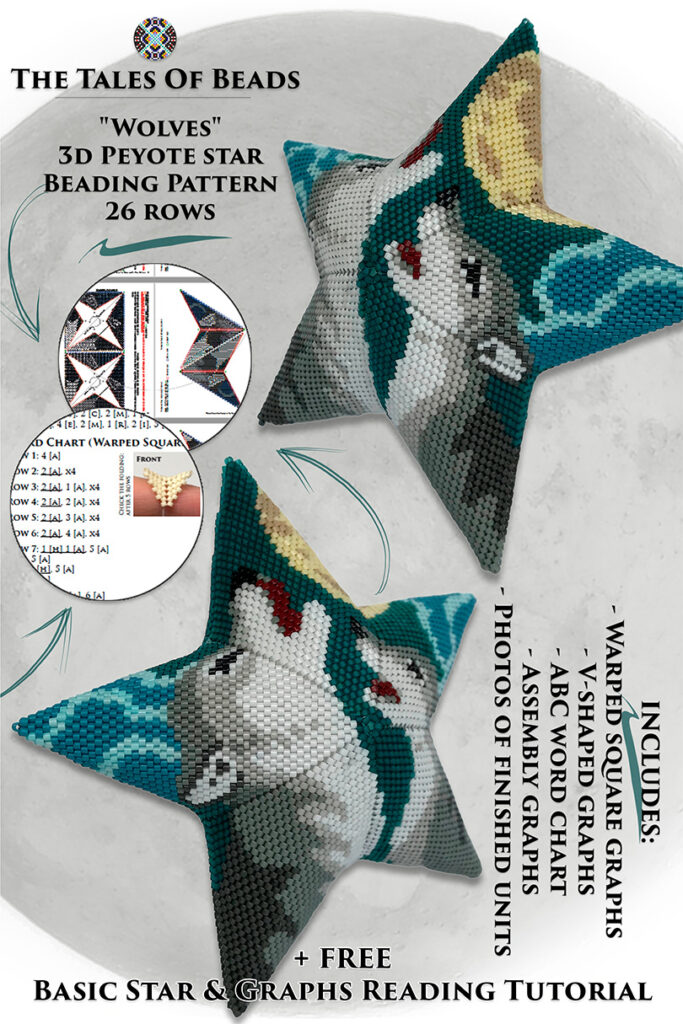 wolves beaded star pattern