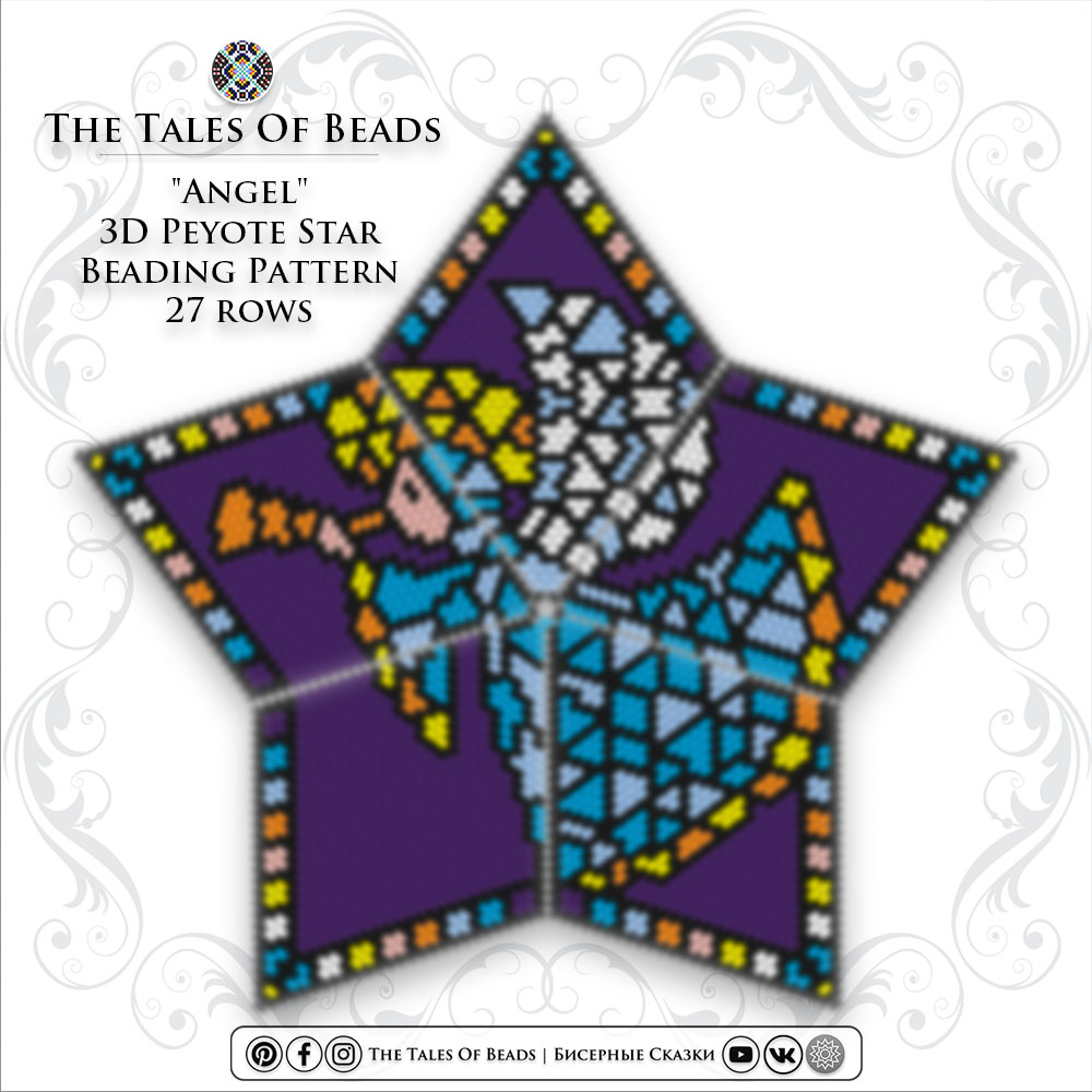 3D peyote star with an angel beading pattern preview