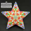 Summer Meadow beaded star ornament on black background