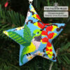 Beaded hummingbird star ornament used as Christmas décor