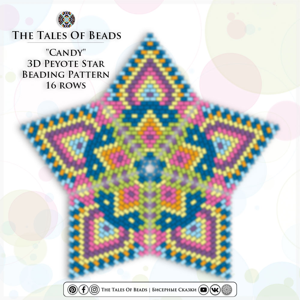 A small peyote star beading graph preview