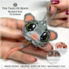 Beaded Rat figure held in hand to show size scale with bead tutorial extracts