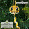 Snake seed bead animal hanging on a Christmas tree