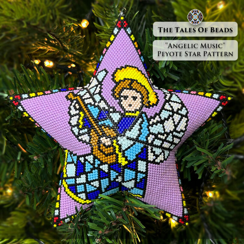 Angels star ornament hung as a Christmas tree decoration