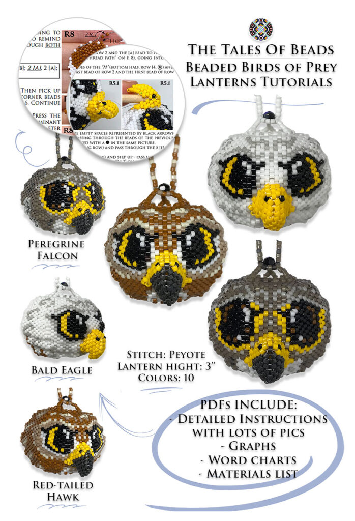 Beaded Birds of Prey with beading tutorial preview