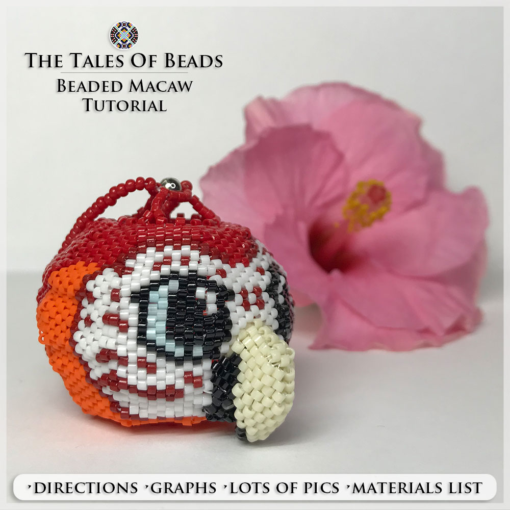 Scarlet Macaw beaded ornament