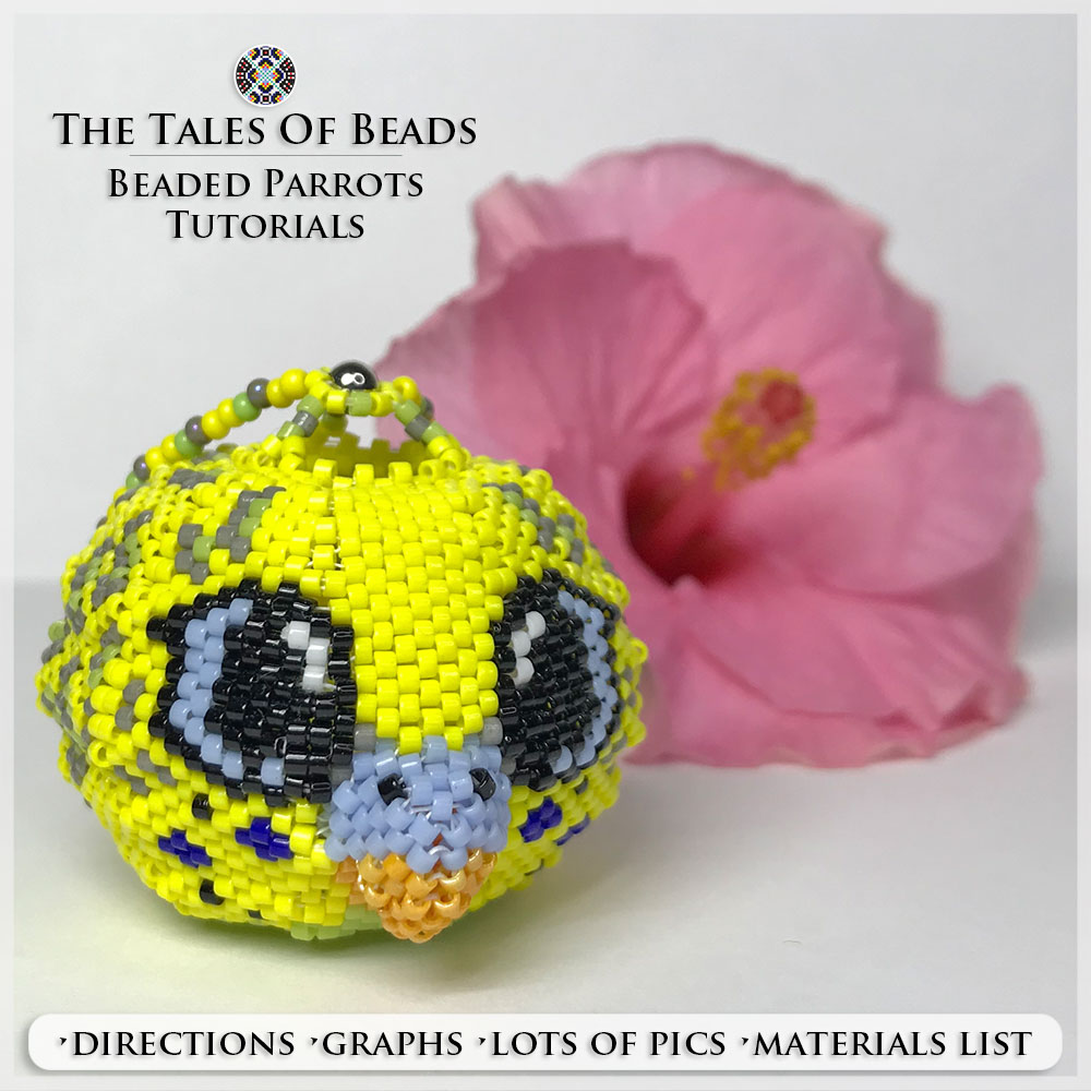 Beaded Yellow Parakeet Ornament