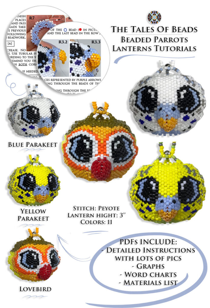 beaded parrots patterns
