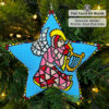 Angels peyote star ornament hung as a Christmas tree decoration