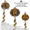 A collage image showing different sides of the beaded snake ornament and PDF tutorial details