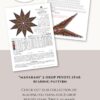 A pink, turquoise and gold 2-drop peyote star beading pattern contents preview