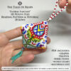 Peyote pod with a colorful folk floral motif held in hand for scale