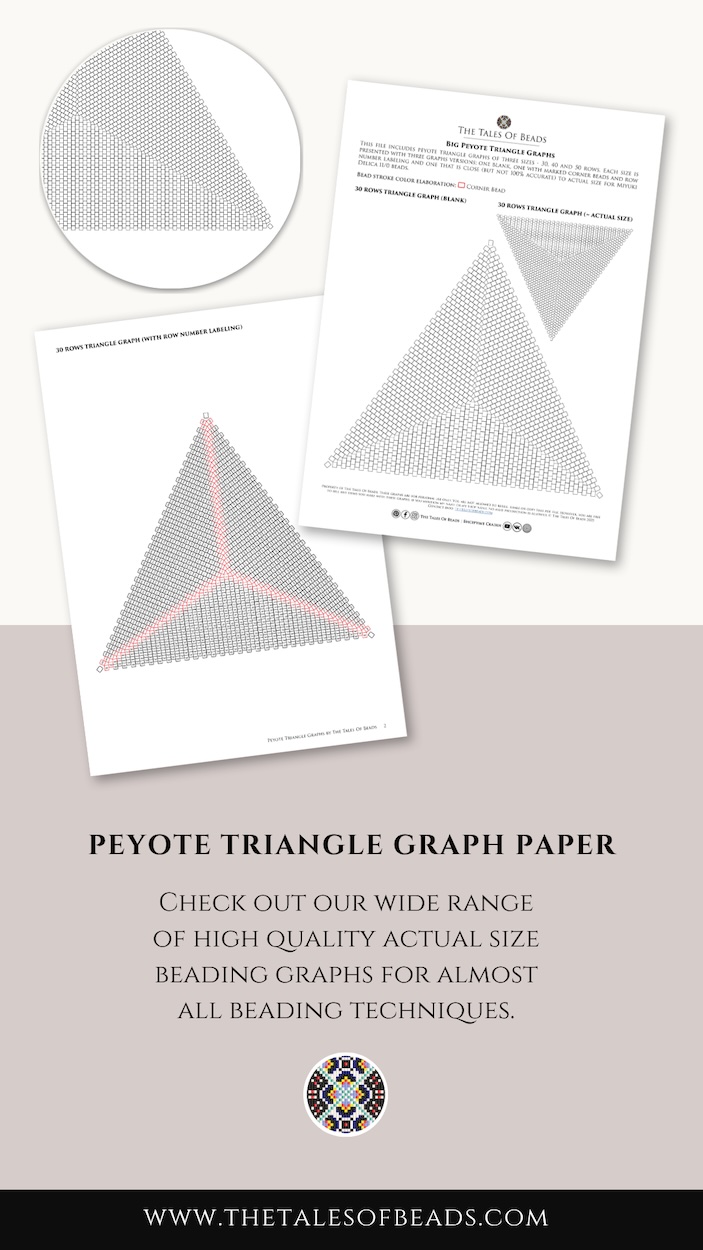 Preview of the printable seed bead graph paper for peyote triangles of two sizes
