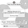 Actual size circular brick stitch graph paper template for Miyuki round 11/0 seed beads