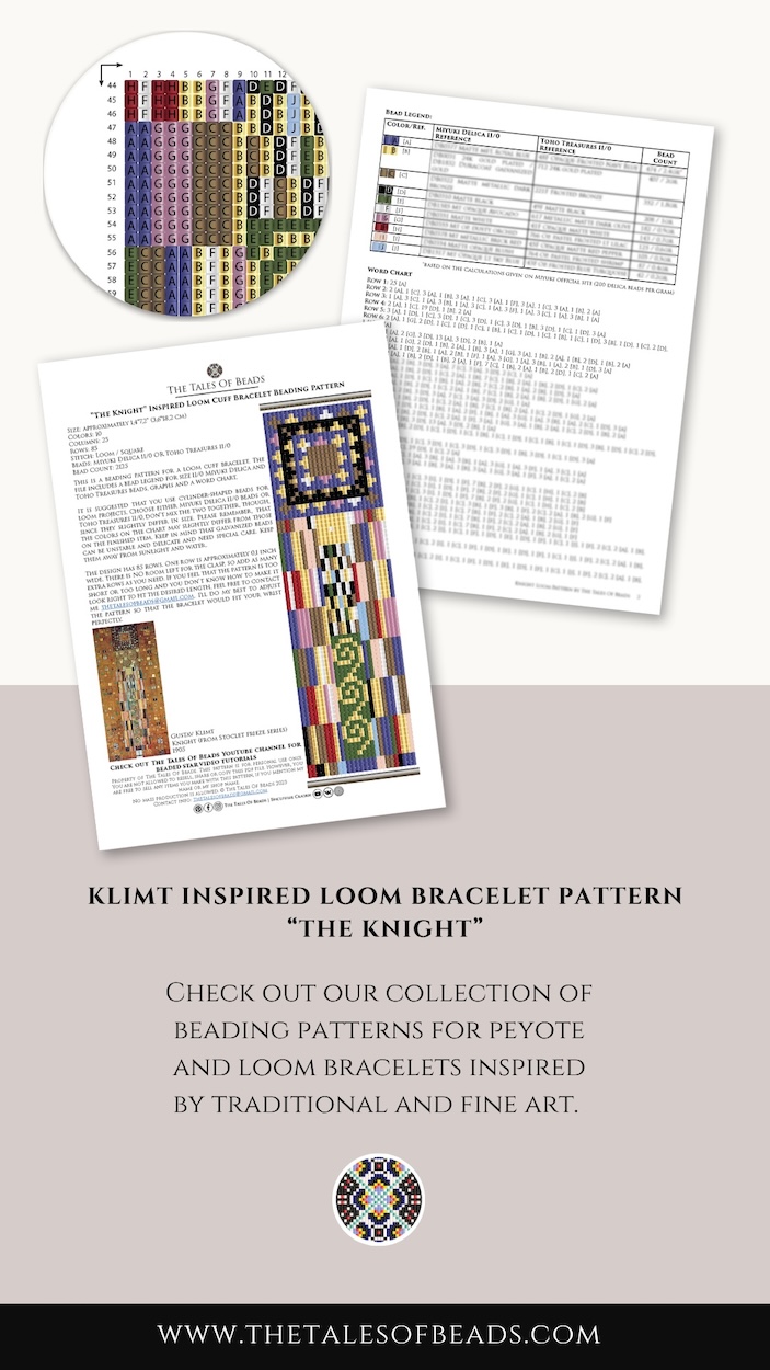 cuff beading pattern with a fine art motif PDF preview
