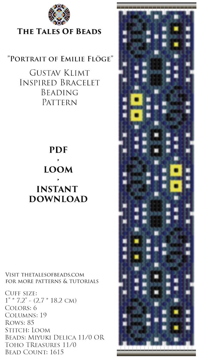 art inspired loom beading pattern details