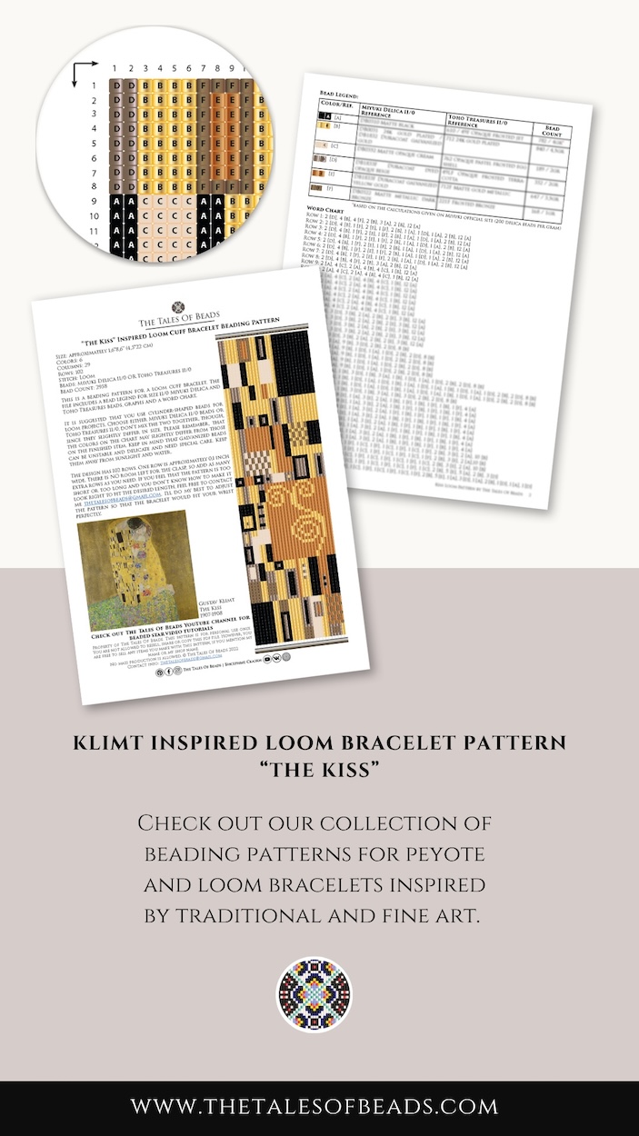 cuff beading pattern with a fine art motif PDF preview