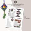 Peyote pod pattern PDF preview with graphs, word chart and instruction photos