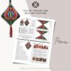 Beaded pod beading pattern PDF preview with graphs, word chart and instruction photos