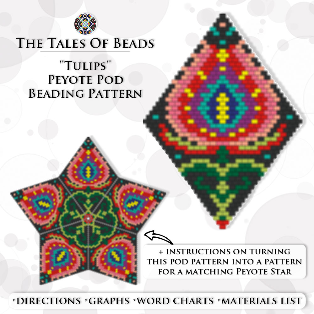 Peyote pod pattern preview showing a peyote pod graph and a mathing peyote star graph