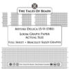 Actual size loom graph paper template for Miyuki Delica 15/0 seed beads