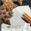 examples of finished peyote stars lying on top of the printed graph paper used to design them