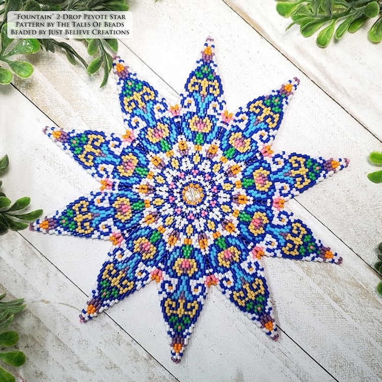 Fountain ten pointed star beaded by Just Believe Creations
