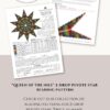 A black, turquoise and yellow 2-drop peyote star beading pattern contents preview