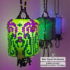 Three beaded lanterns side by side, all illuminated with mini LED
