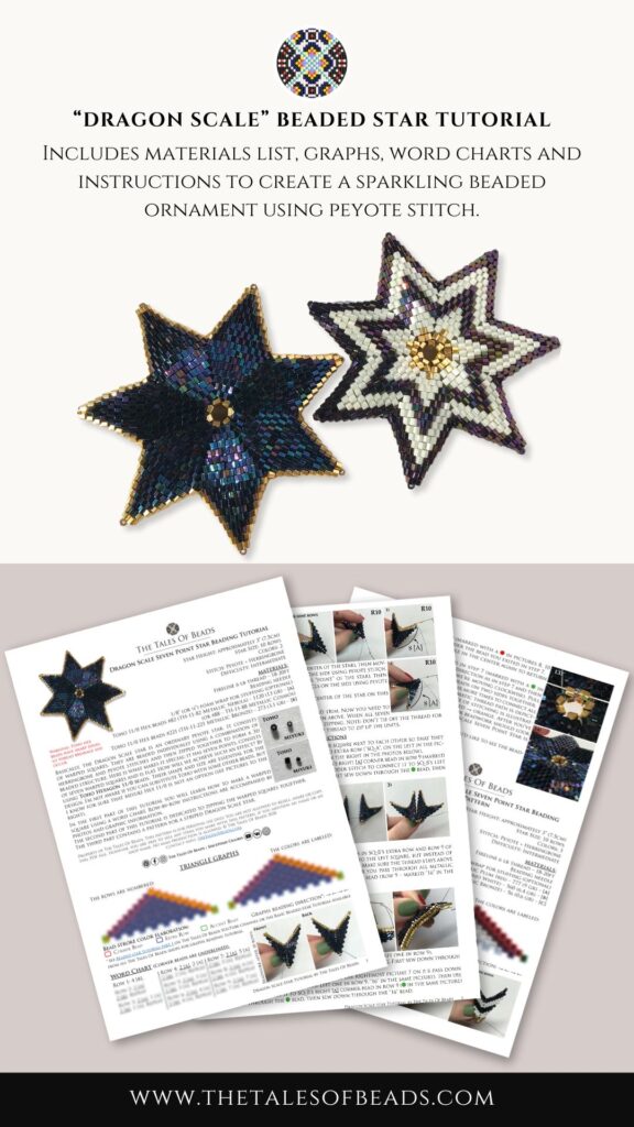 preview from the Dragon Scale Beaded Star PDF tutorial