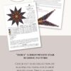 A blue, maroon and chartreuse 2-drop peyote star beading pattern contents preview