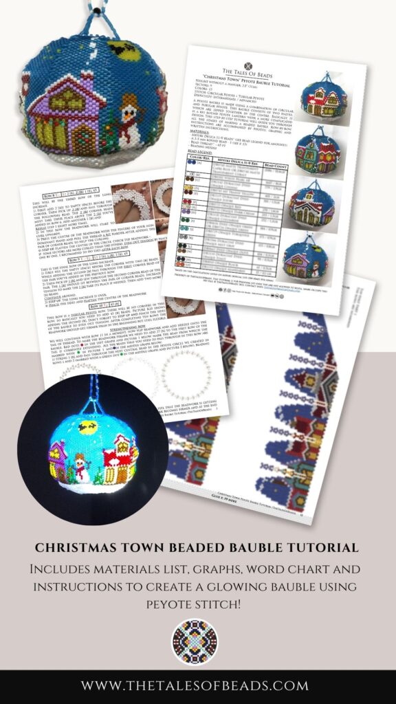 A glowing beaded bauble beading tutorial contents preview