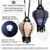 Beaded peyote stitch lanterns displayed with light on and off