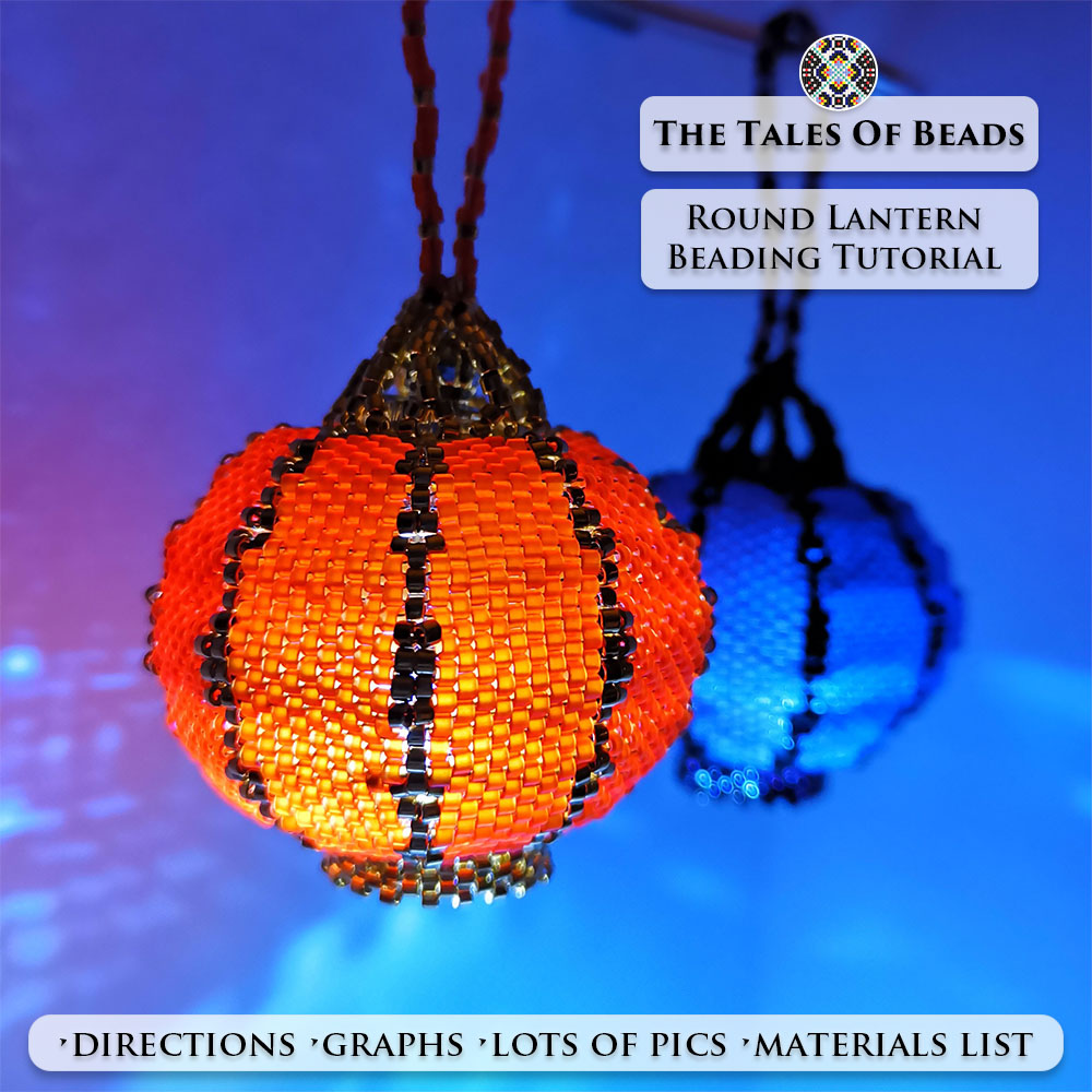 Lighted handmade lanterns created with peyote technique
