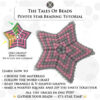 Collage showing a tiny striped peyote star and reveals the contents of the beading tutorial for it
