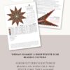 An orange, turquoise and maroon 2-drop peyote star beading pattern contents preview