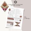 Peyote pod beading pattern PDF preview with graphs, word chart and instruction photos