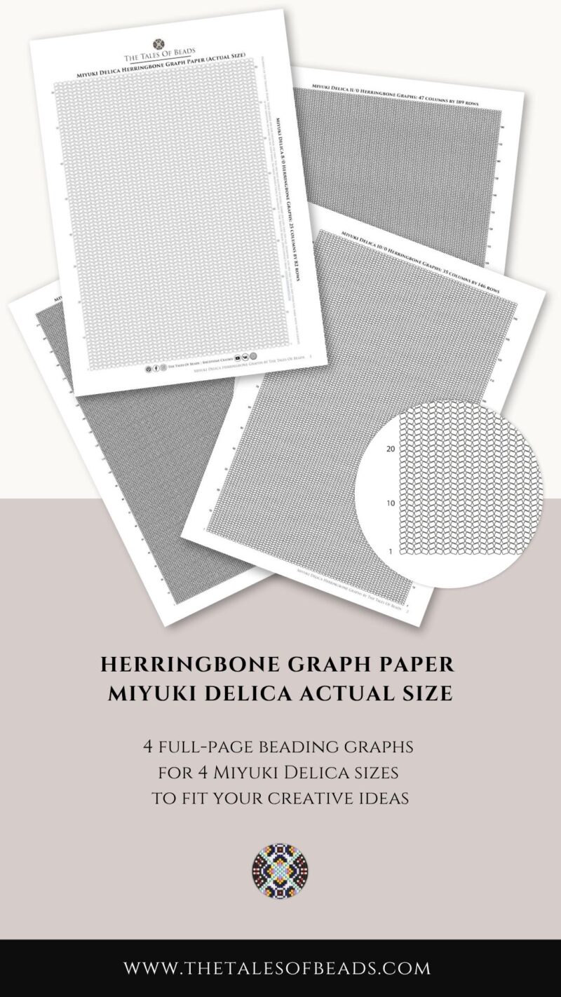 herringbone-beading-graphs-actual-size Beading graphs for herringbone stitch - Miyuki Delica actual size