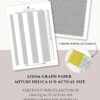 Preview of the printable actual size Miyuki Delica seed bead graph paper for loom beading with graph paper accuracy demonstration